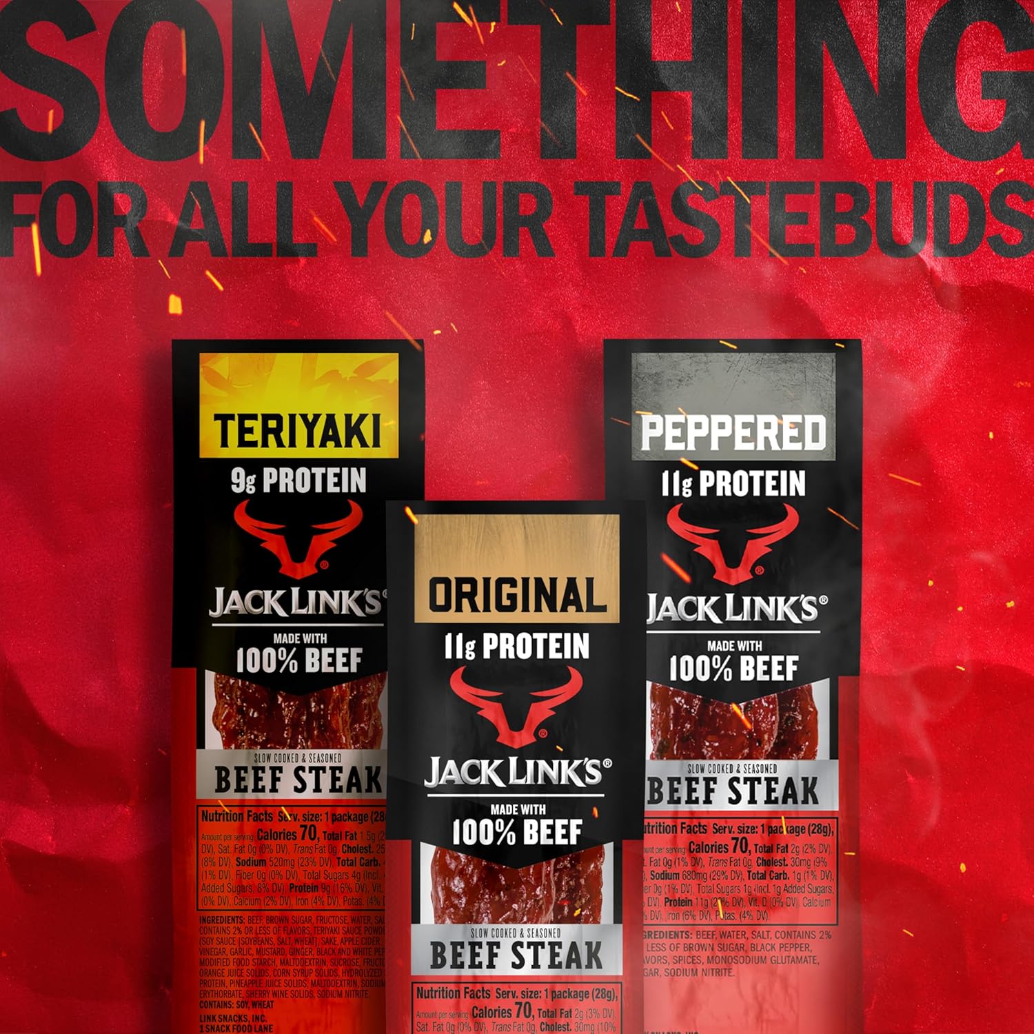 Jack Link's Beef Steak Sticks – Portable Protein Snack for Hunting Blind and Hiking Trail Trips
