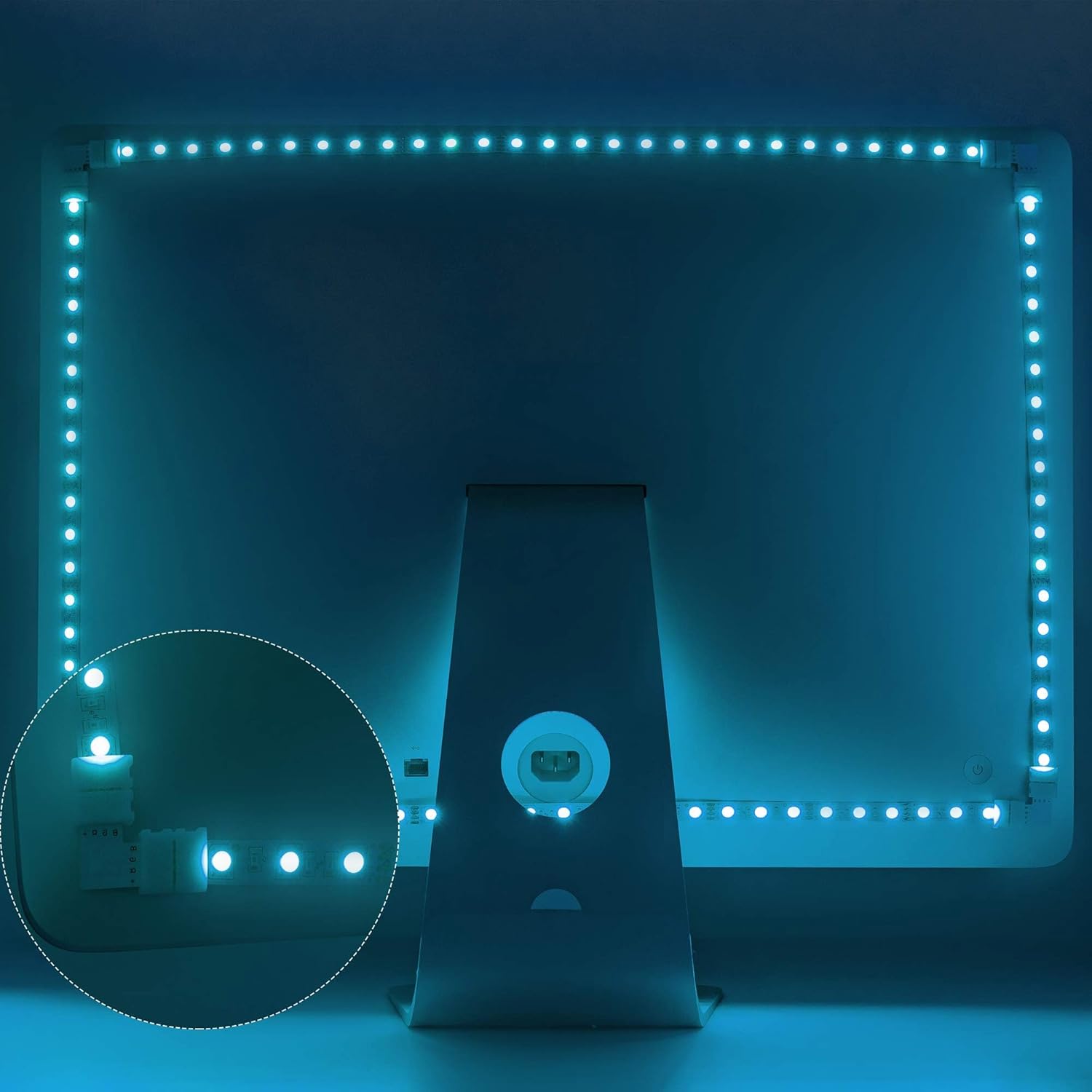 JACKYLED LED Strip Connectors for Home Office Focus Lighting and Background RGB Ambiance, 10mm 4-Pin Kit
