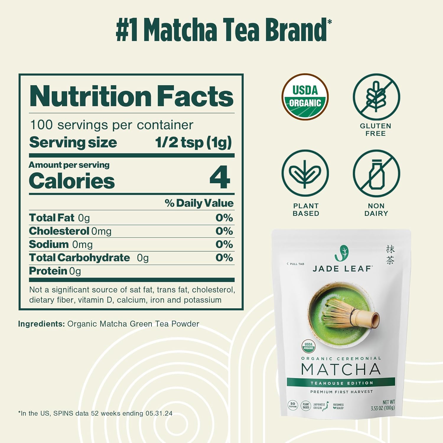 Jade Leaf Matcha Ceremonial Grade Matcha Green Tea Powder – Mindful Morning Ritual for Calm Focus and Self-Care