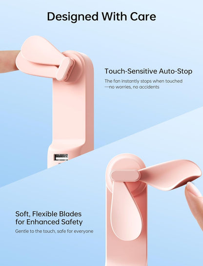 JISULIFE 3-in-1 Handheld Mini Fan – Bedside Cooling for Better Night Sleep and Personal Wind-Down