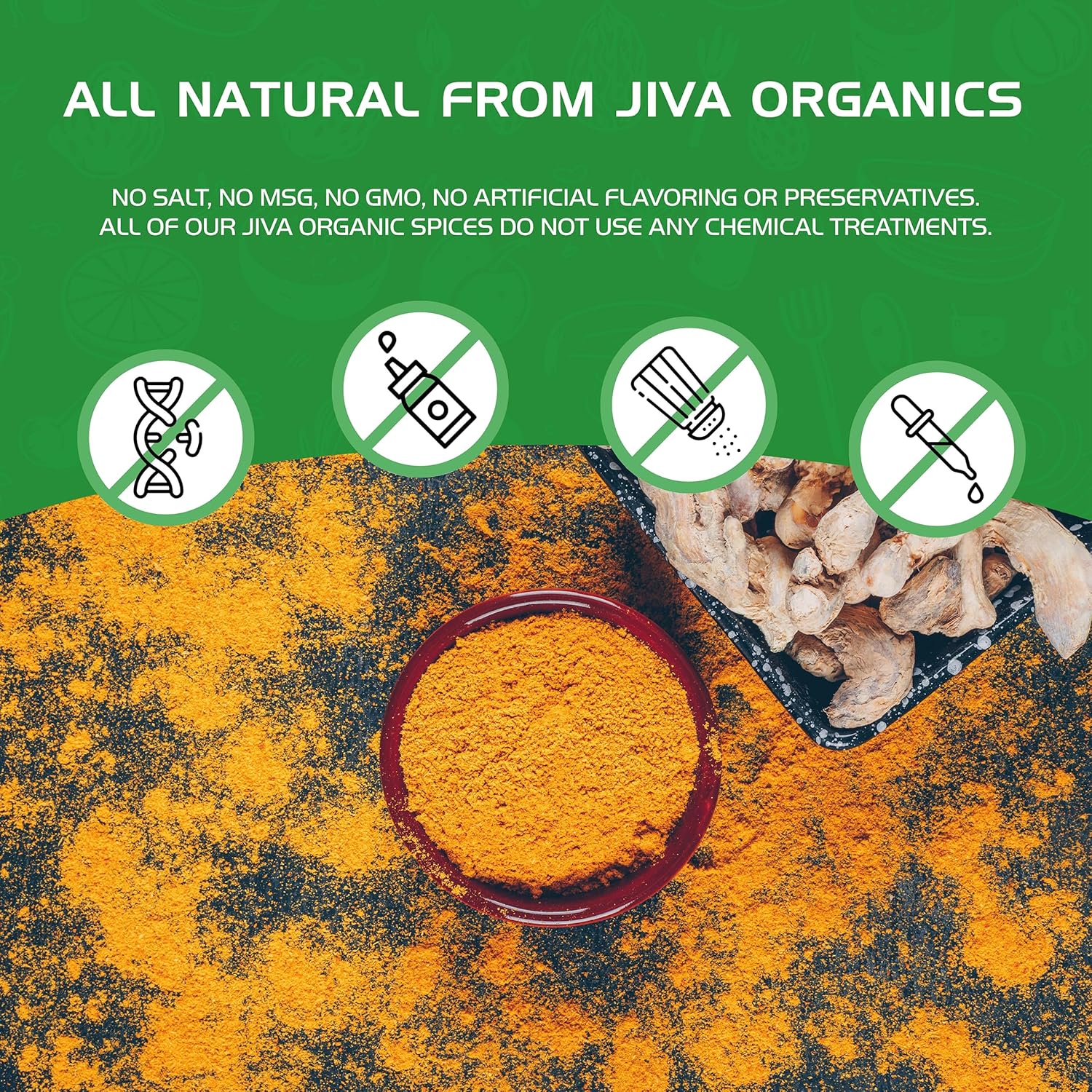 Jiva Organics Organic Turmeric Powder 1 Pound – Pantry Staple for Curries, Soups and Everyday Home Cooking