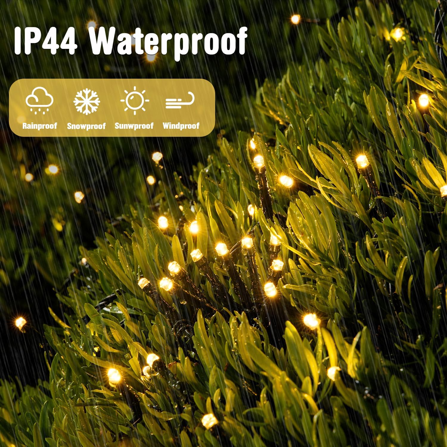JMEXSUSS 66ft 200 LED String Lights – Flameless No-Heat Holiday Lighting, 30V Low Voltage Warm White with Auto Timer