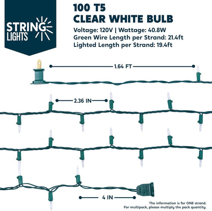 Joiedomi Clear Christmas String Lights – Thoughtful Holiday Gift for Mom and Hostesses, 300 Warm White Mini Bulbs on Green Wire, Indoor and Outdoor Use
