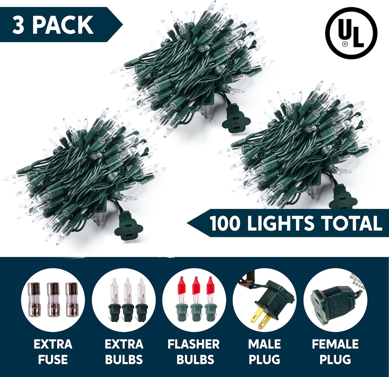 Joiedomi Clear Christmas String Lights – Thoughtful Holiday Gift for Mom and Hostesses, 300 Warm White Mini Bulbs on Green Wire, Indoor and Outdoor Use