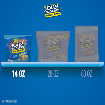 JOLLY RANCHER Assorted Fruit Hard Candy Resealable Bag, Individually Wrapped Kids Lunch Box and Classroom Party Treats, 14 oz