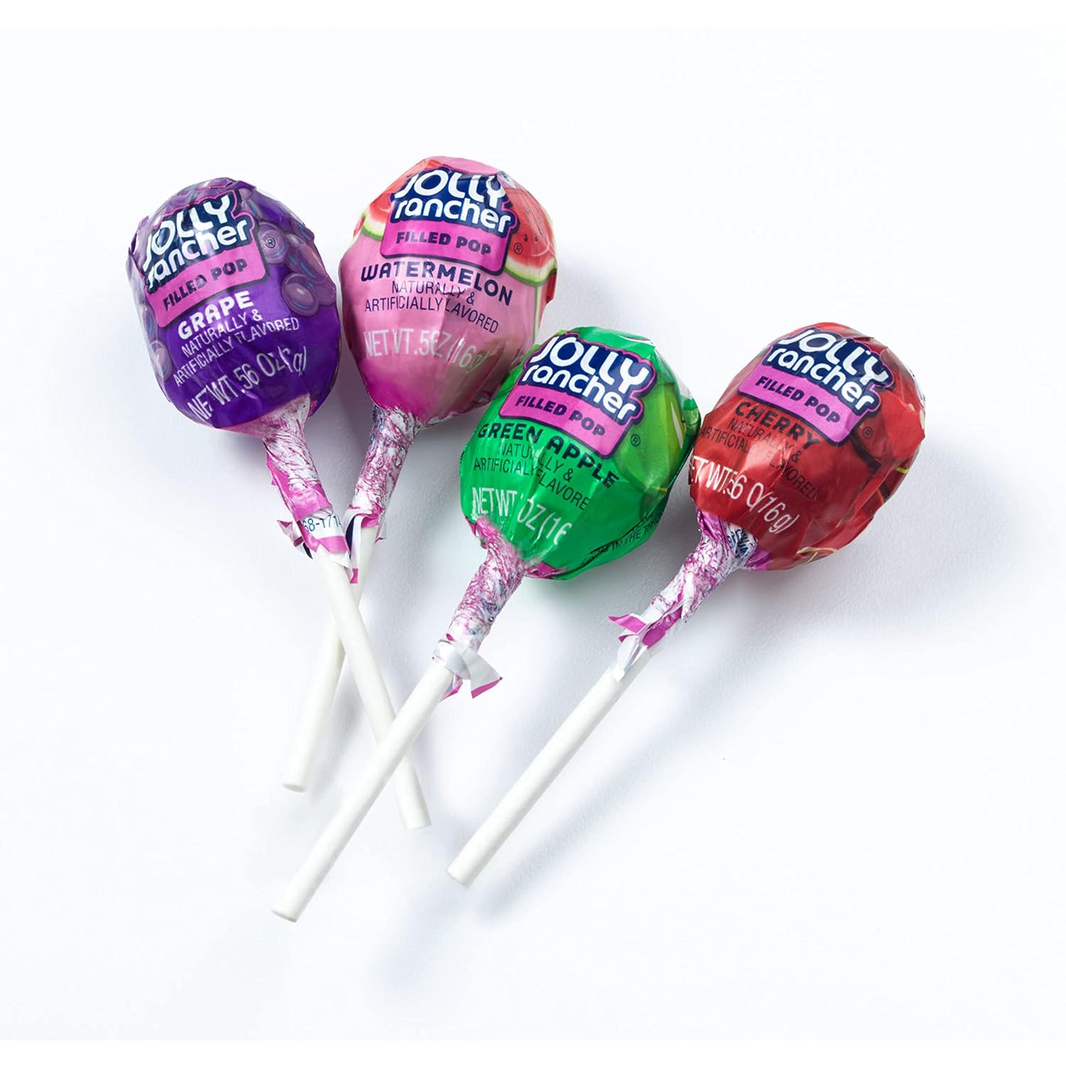 JOLLY RANCHER Filled Pops Assorted Fruit Lollipops, Bulk 100-Count Office Break Room Candy Dish and Reception Desk Treat
