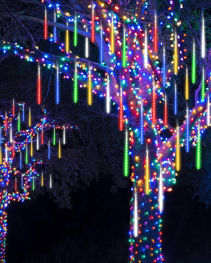 Joomer Falling Icicle Lights – All-Weather Outdoor Christmas Decor for Roofline, Eaves & Yard Trees, IP44 Waterproof