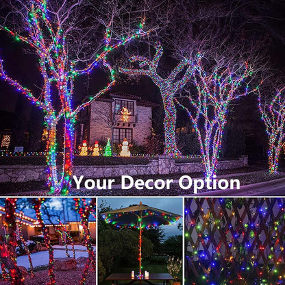 Joomer Solar Christmas Lights – IP65 Waterproof Outdoor Fairy Lights for Fences, Trees, and Lawn Pathways with 200 LED 2-Pack
