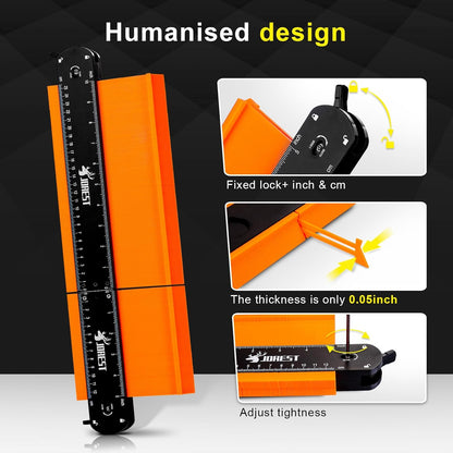 JOREST Connectable Contour Gauge (10+5 Inch) – Workshop Profile Duplicator That Speeds Up Trim, Molding, and Scribing Tasks