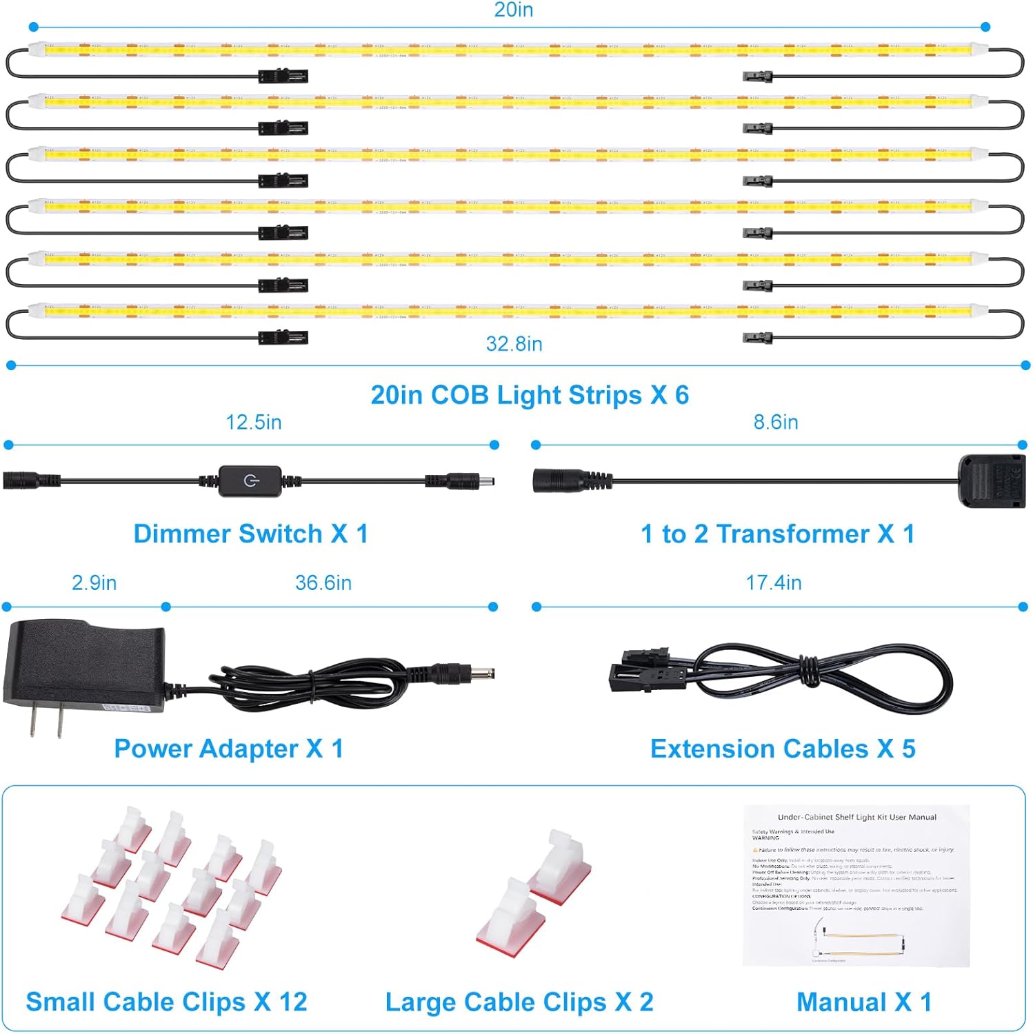 JUSJUBR Flexible LED Shelf Lights for Living Room Decor, Even Ambiance Lighting for Bookcases and Hutches