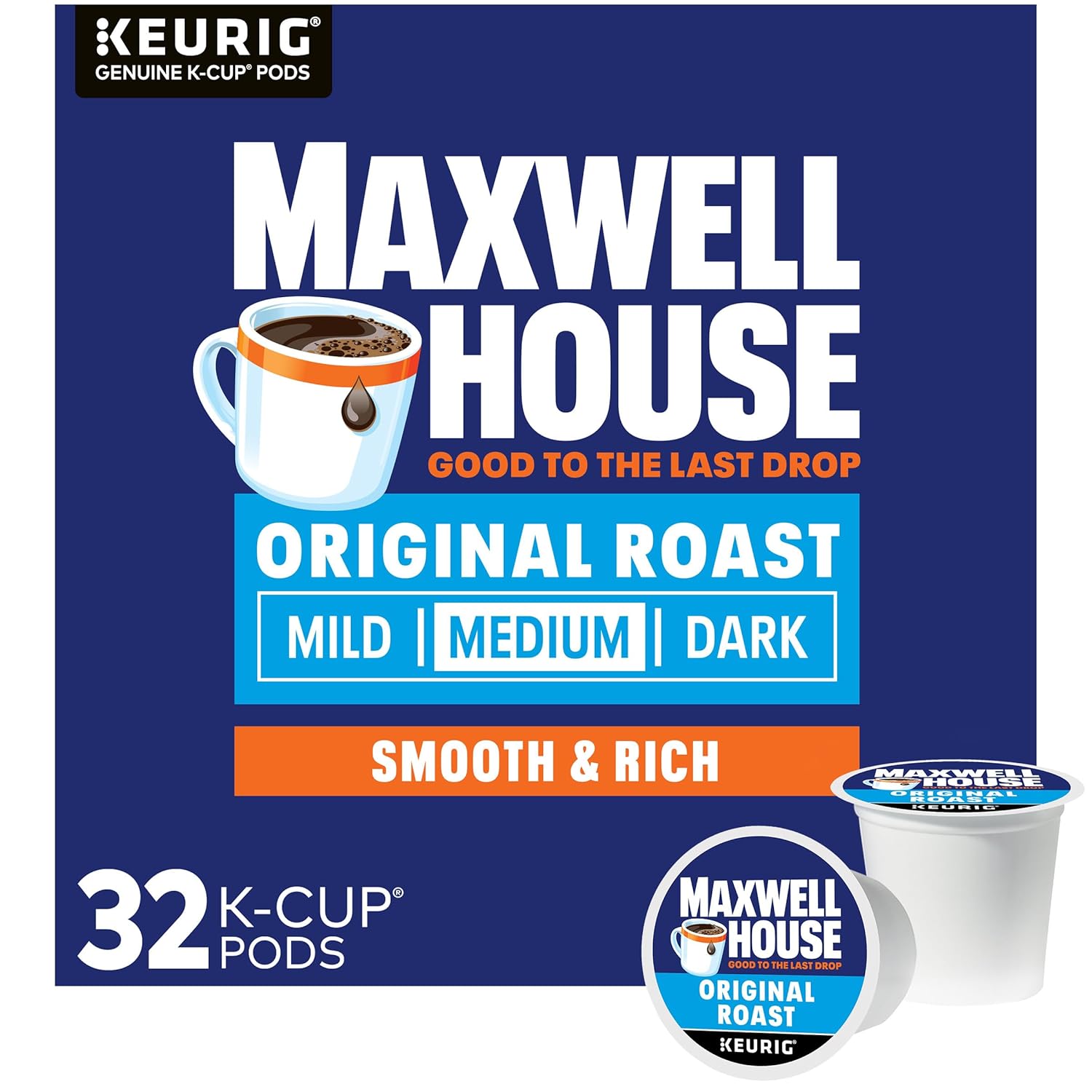 k-cup single-serve pod format, individually sealed for freshness and one-touch brewing