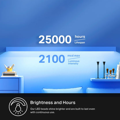 Kasa Smart LED Light Strip 50 Zones RGBIC – Home Office Focus Lighting, 16.4ft Wi-Fi Strip for Desk and Background Ambience