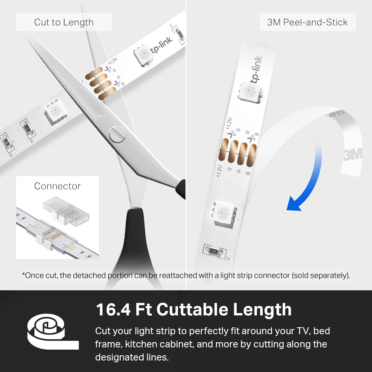 Kasa Smart LED Light Strip – Home Office Focus Lighting, Behind Monitor Bias Light for Eye Strain Relief