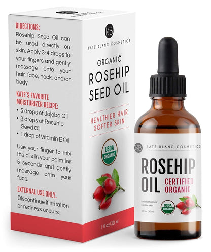 Kate Blanc Cosmetics Rosehip Seed Oil – Thoughtful Birthday Gift Set for Her, Ready-to-Gift Facial Oil with Jade Gua Sha