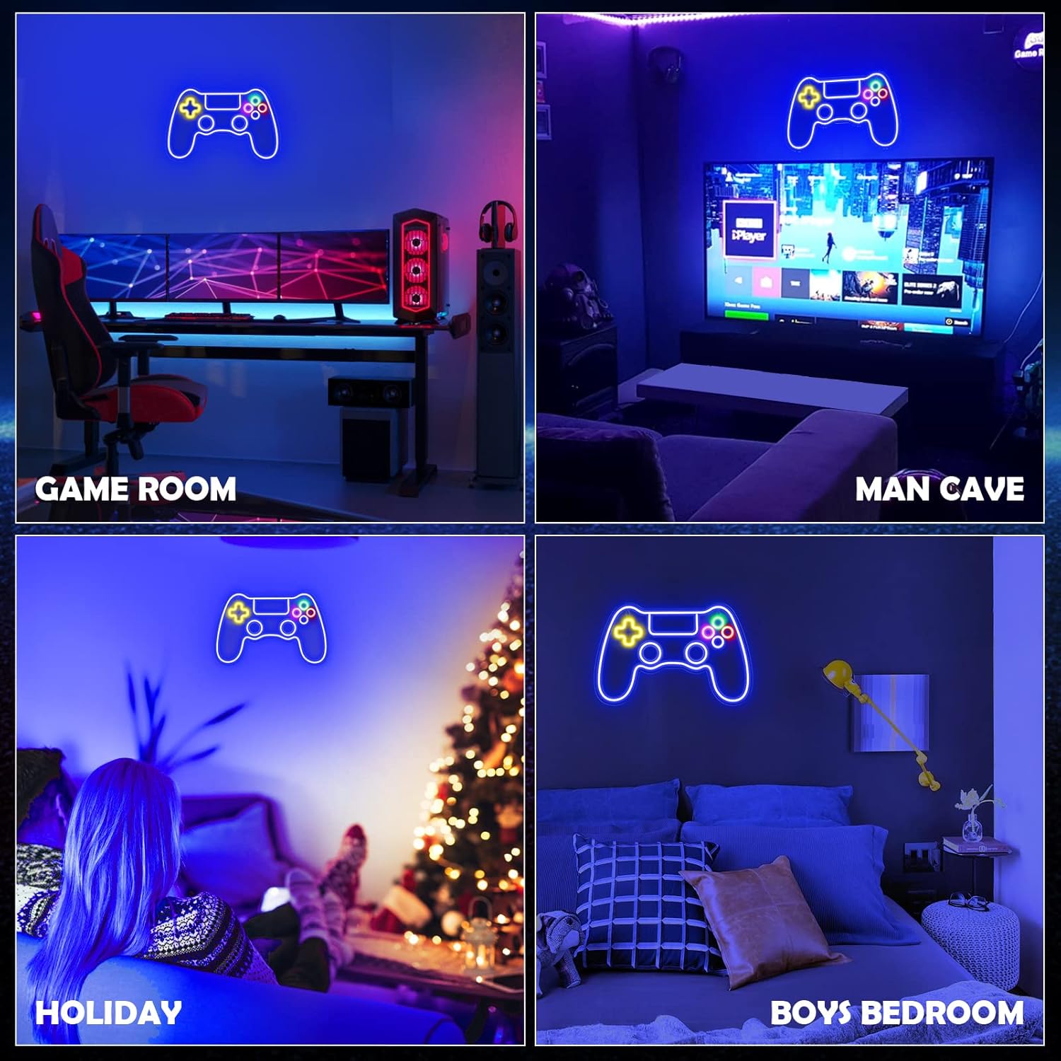 Kavaas Gamer Neon Sign – Cool Christmas Present for Kids Who Love Video Games, USB Powered Bedroom Decor