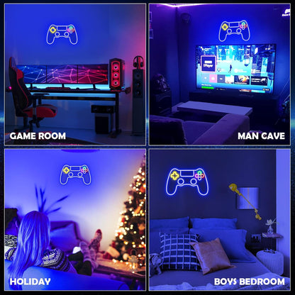 Kavaas Gamer Neon Sign – Cool Christmas Present for Kids Who Love Video Games, USB Powered Bedroom Decor