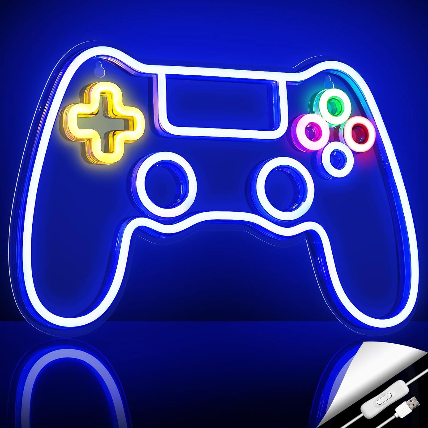 Kavaas Gamer Neon Sign – Cool Christmas Present for Kids Who Love Video Games, USB Powered Bedroom Decor