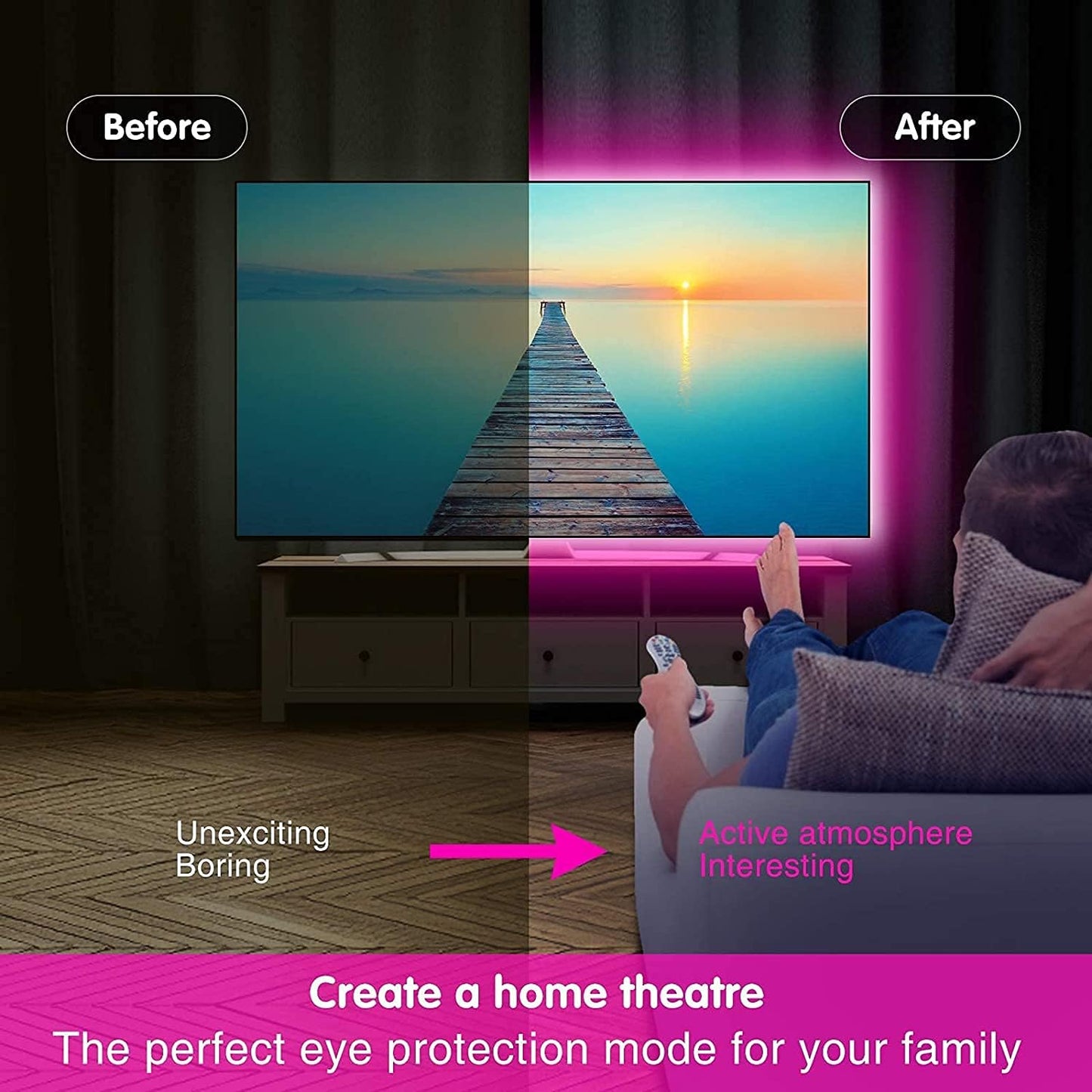 Keepsmile LED Strip Lights for Bedroom Relaxation – Soft RGB Mood Lighting with Timer for Sleep and Wind Down