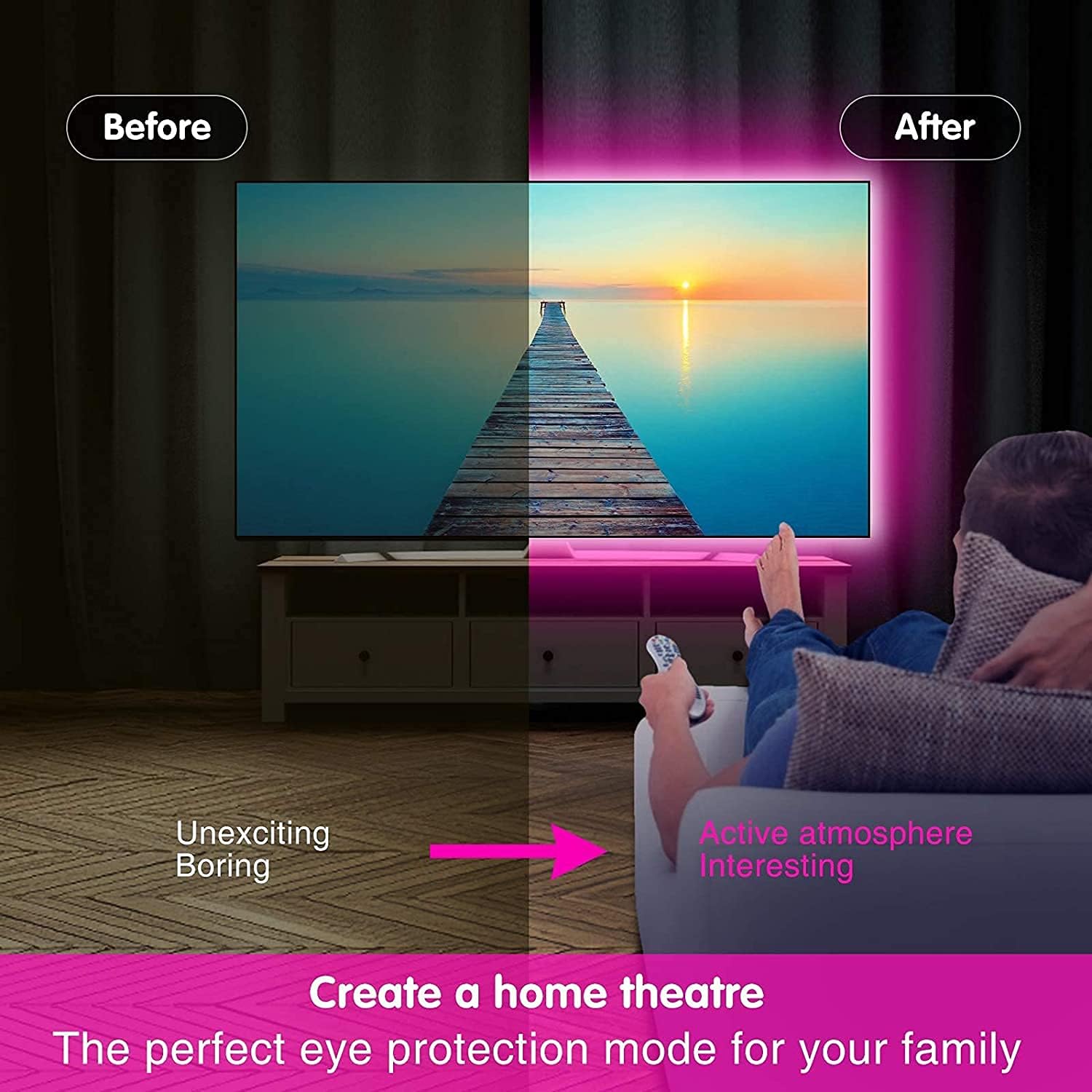Keepsmile LED Strip Lights for Bedroom Relaxation – Soft RGB Mood Lighting with Timer for Sleep and Wind Down