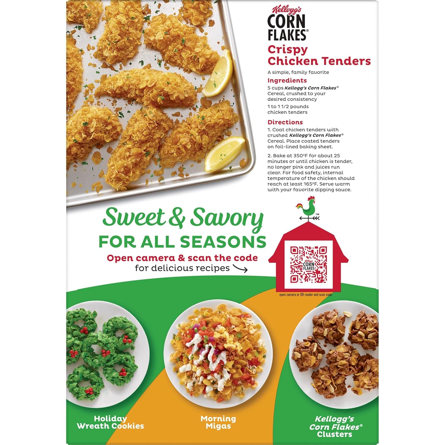 Kellogg's Corn Flakes Cereal – Family Breakfast for Kids, Giant 24oz Resealable Box