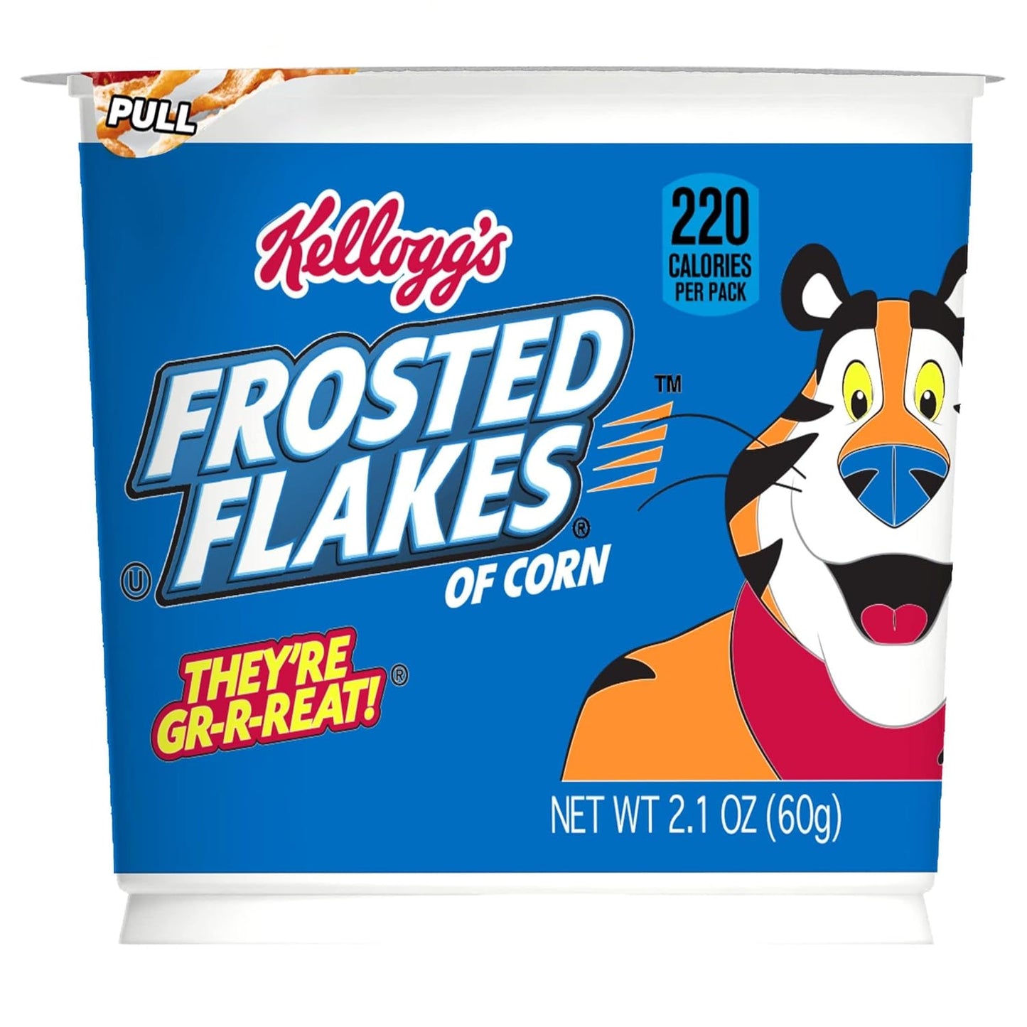 Kellogg's Frosted Flakes Cereal Cups – Kid-Safe School Lunchbox Snack, 12 Single-Serve Milk-Ready Cups