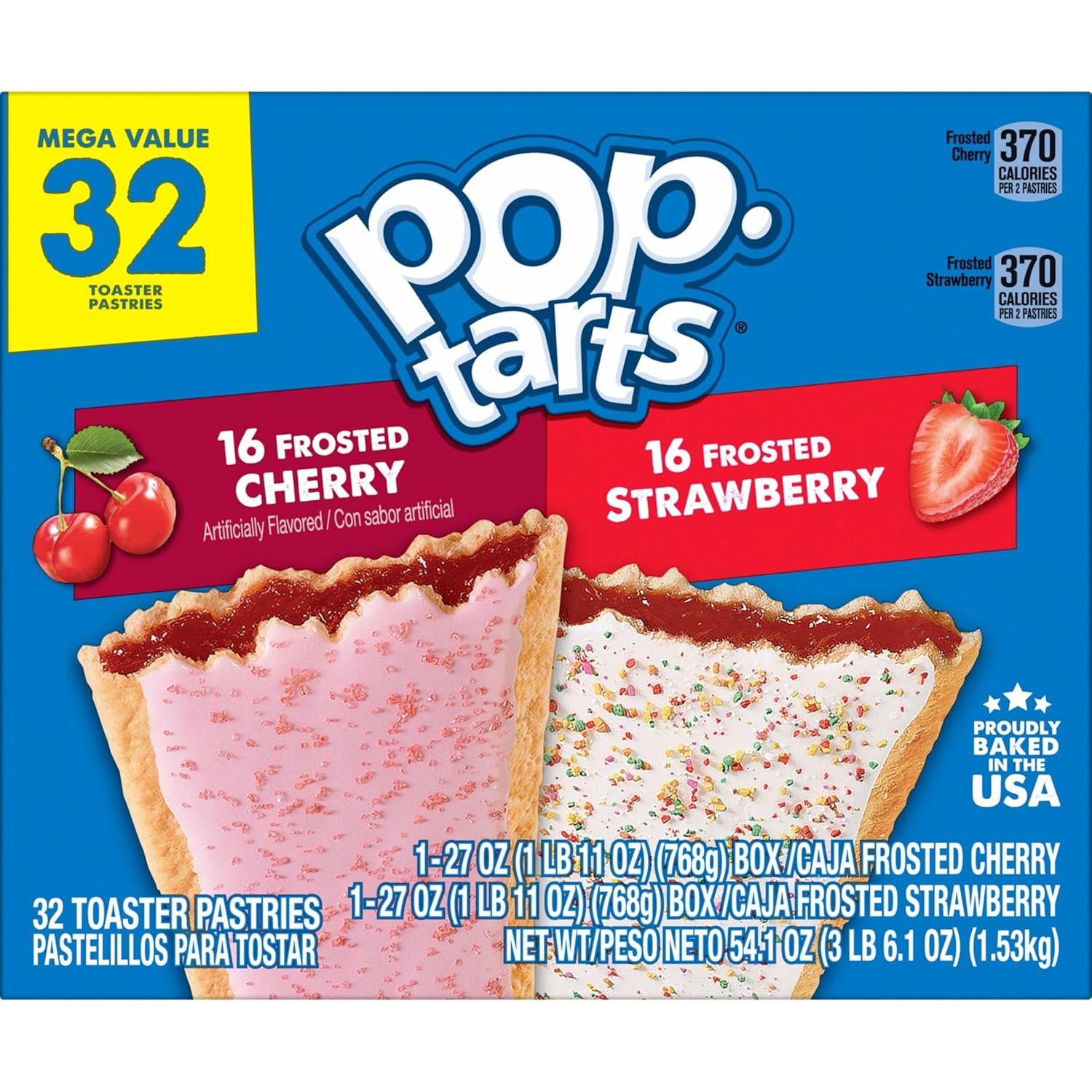 Kellogg's Pop-Tarts Variety Pack – Safe Toaster Pastry Snack for Kids' Lunchboxes and School Mornings, 32 Count