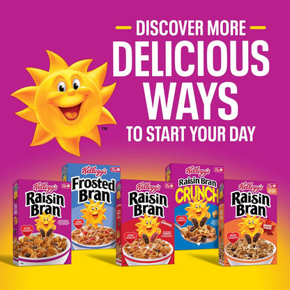 Kellogg's Raisin Bran Crunch Cereal – Kid-Friendly Bran Flakes with Sweet Raisins for Family Breakfasts, 24.5 oz Giant Box