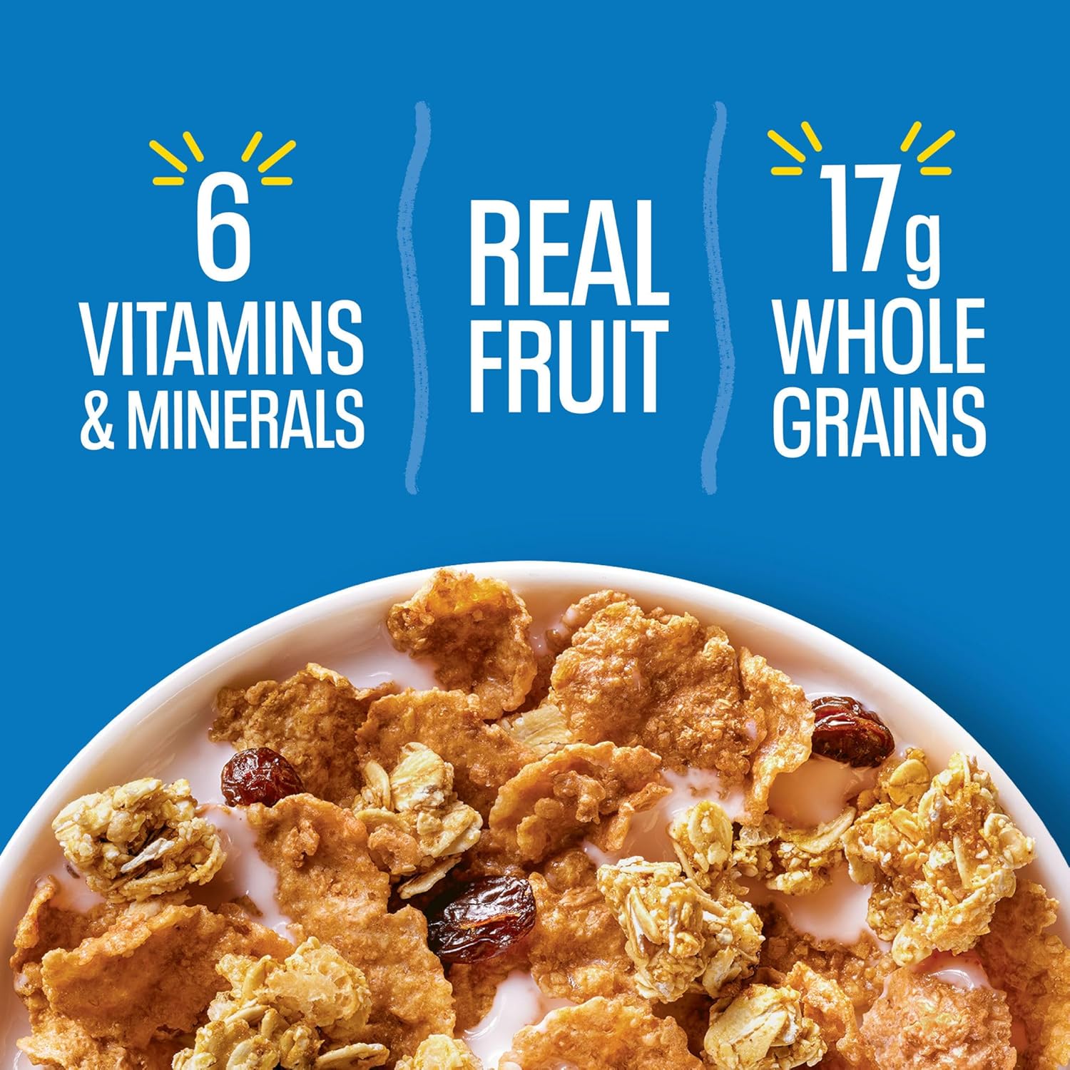 Kellogg's Raisin Bran Crunch Cereal – Kid-Friendly Bran Flakes with Sweet Raisins for Family Breakfasts, 24.5 oz Giant Box