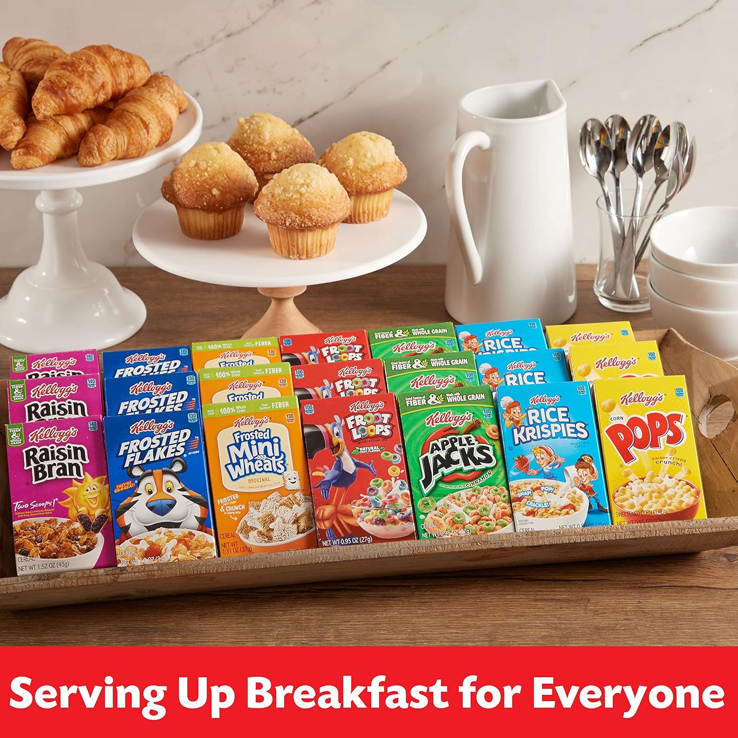 Kellogg's Variety Cereal Pack – School Lunchbox Snacks for Kids, 48 Single-Serve Boxes