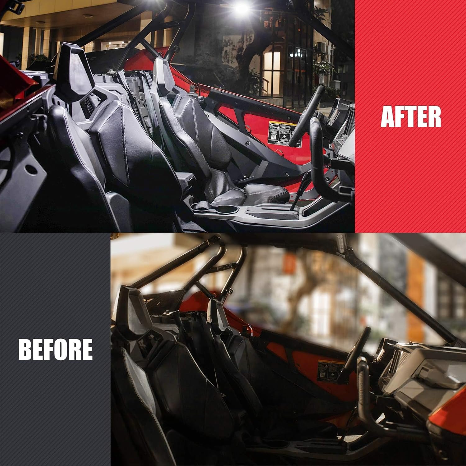 KEMIMOTO Sealed Waterproof Roll Bar LED Light for Off-Road Night Safety and Mobility Walker Visibility 1.5-2.0 in Tube Fit