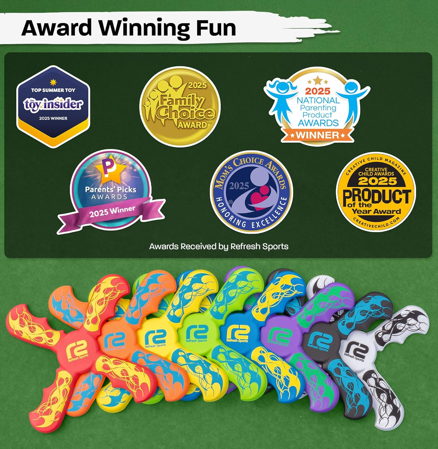 Kids Boomerang Set - Soft EVA Foam Outdoor Toy for Kids 6-12, Safe Backyard Play