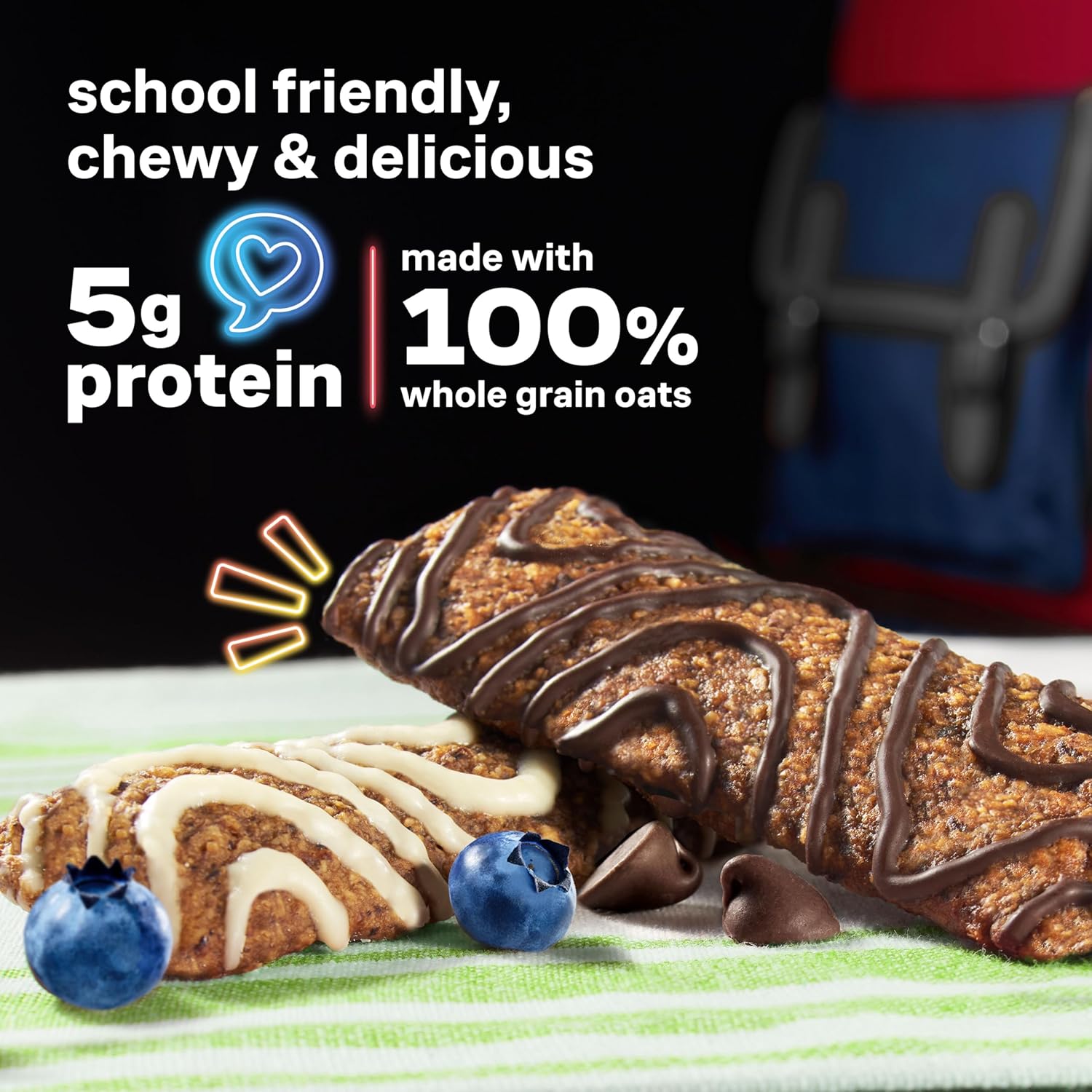 KIND Kids School Friendly Blueberry Muffin and Chocolate Chip Oat Bars – Allergen Safe Lunchbox Snack Free from Peanut, Tree Nut, and Gluten