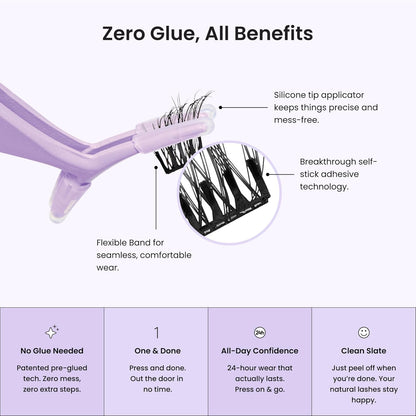 KISS imPRESS Falsies Press-On Clusters – Clutter-Free No-Glue Lash Solution for Tidy Vanities