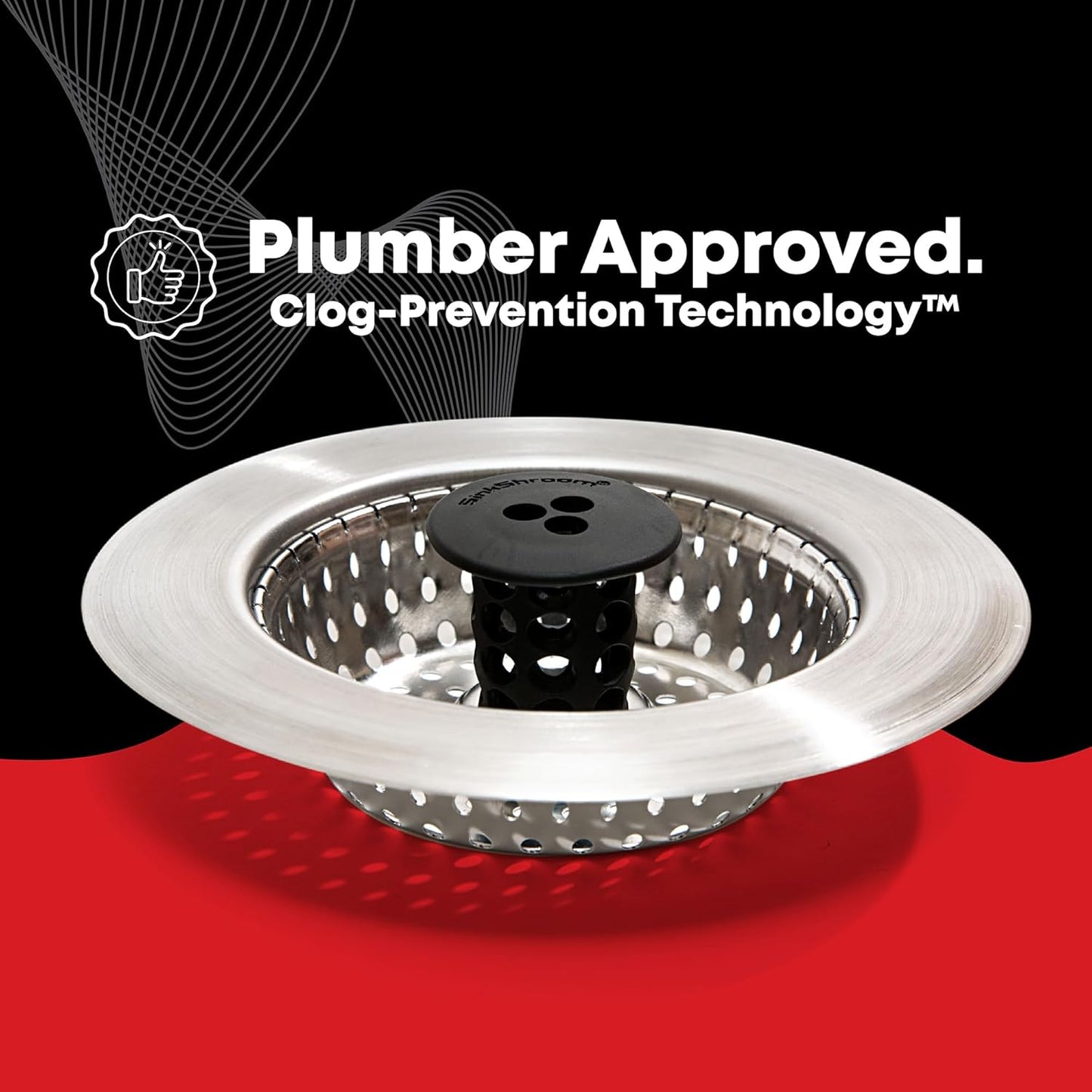 Kitchen SinkShroom Matte Black Sink Strainer for Clutter-Free Countertops and Intentional Homes