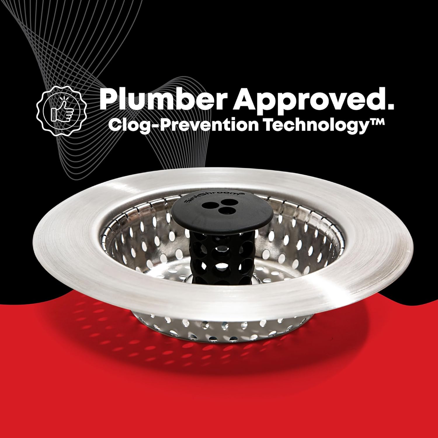 Kitchen SinkShroom Matte Black Sink Strainer for Clutter-Free Countertops and Intentional Homes