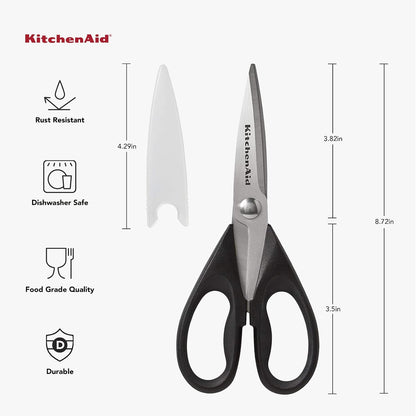 KitchenAid All-Purpose Kitchen Shears with Protective Sheath – High-Performance Kitchen Shears for Daily Cooking Workflows, Dishwasher-Safe Design