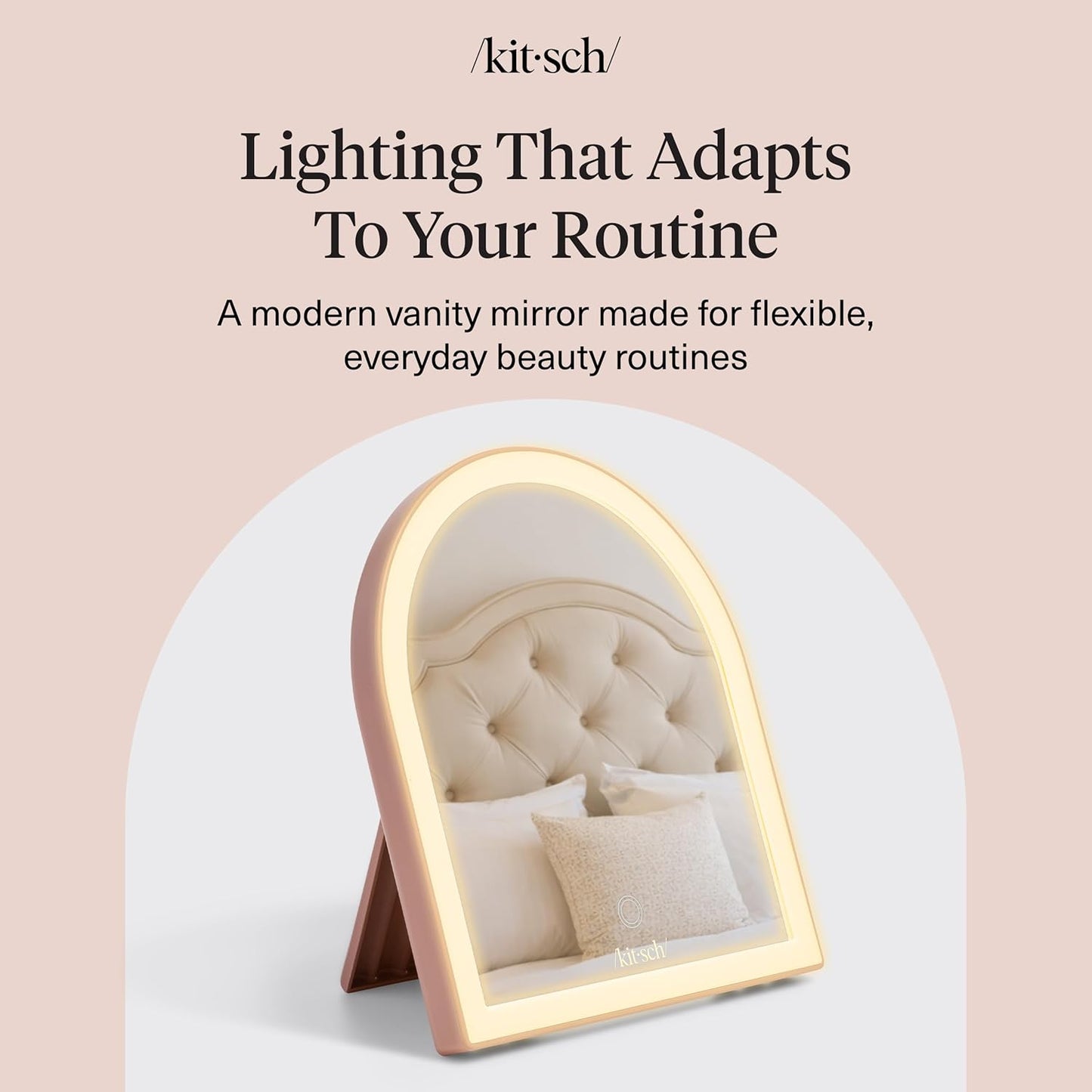 Kitsch Arch Vanity Mirror – Thoughtful Birthday Gift for Women, Rechargeable LED Makeup Mirror with Touch Dimmer