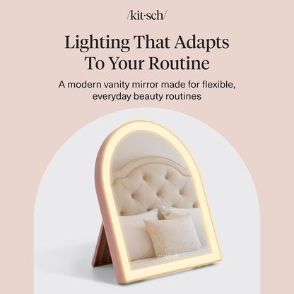 Kitsch Arch Vanity Mirror – Thoughtful Birthday Gift for Women, Rechargeable LED Makeup Mirror with Touch Dimmer