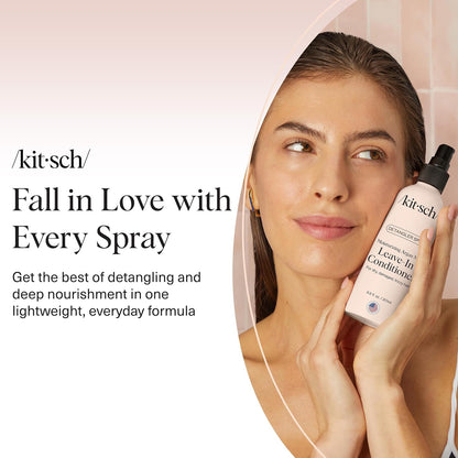 Kitsch Argan Milk Leave In Conditioner Spray – Spa Like Hair Ritual for Curly and Dry Hair, Vegan Leave In Mist