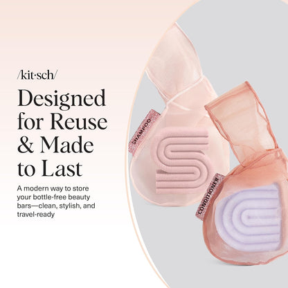 Kitsch Bar Soap Saver Pouch – Mindful Bath Time Ritual Accessory, Breathable Mesh Pouch for Spa-Like Solid Bars