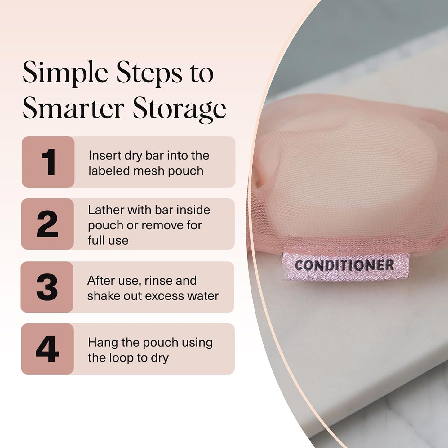 Kitsch Bar Soap Saver Pouch – Mindful Bath Time Ritual Accessory, Breathable Mesh Pouch for Spa-Like Solid Bars