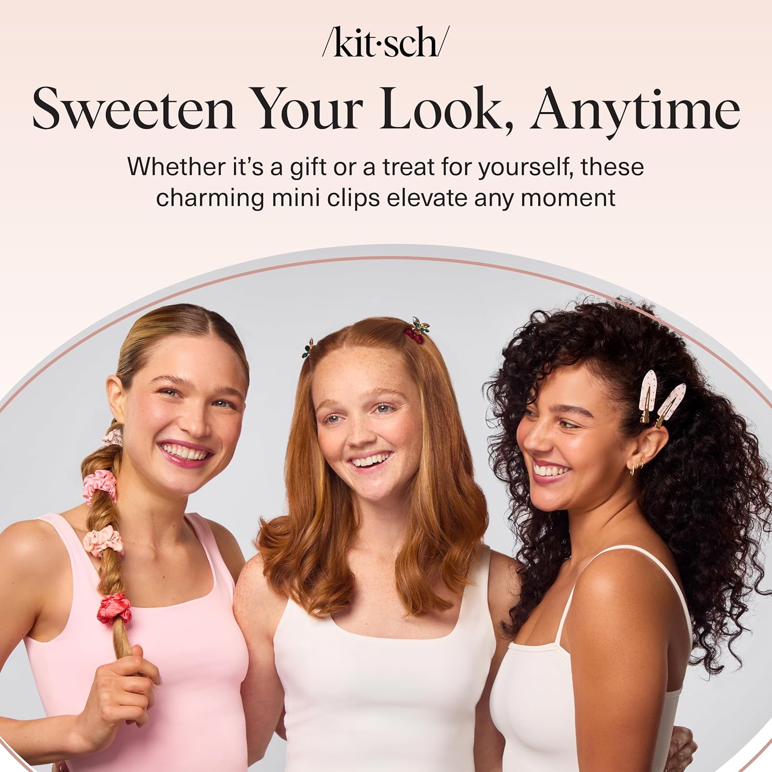 Kitsch Cherry Mini Hair Clips – Safe and Gentle Hair Accessories for Kids' Rooms, Rhinestone Clips for Thin Hair