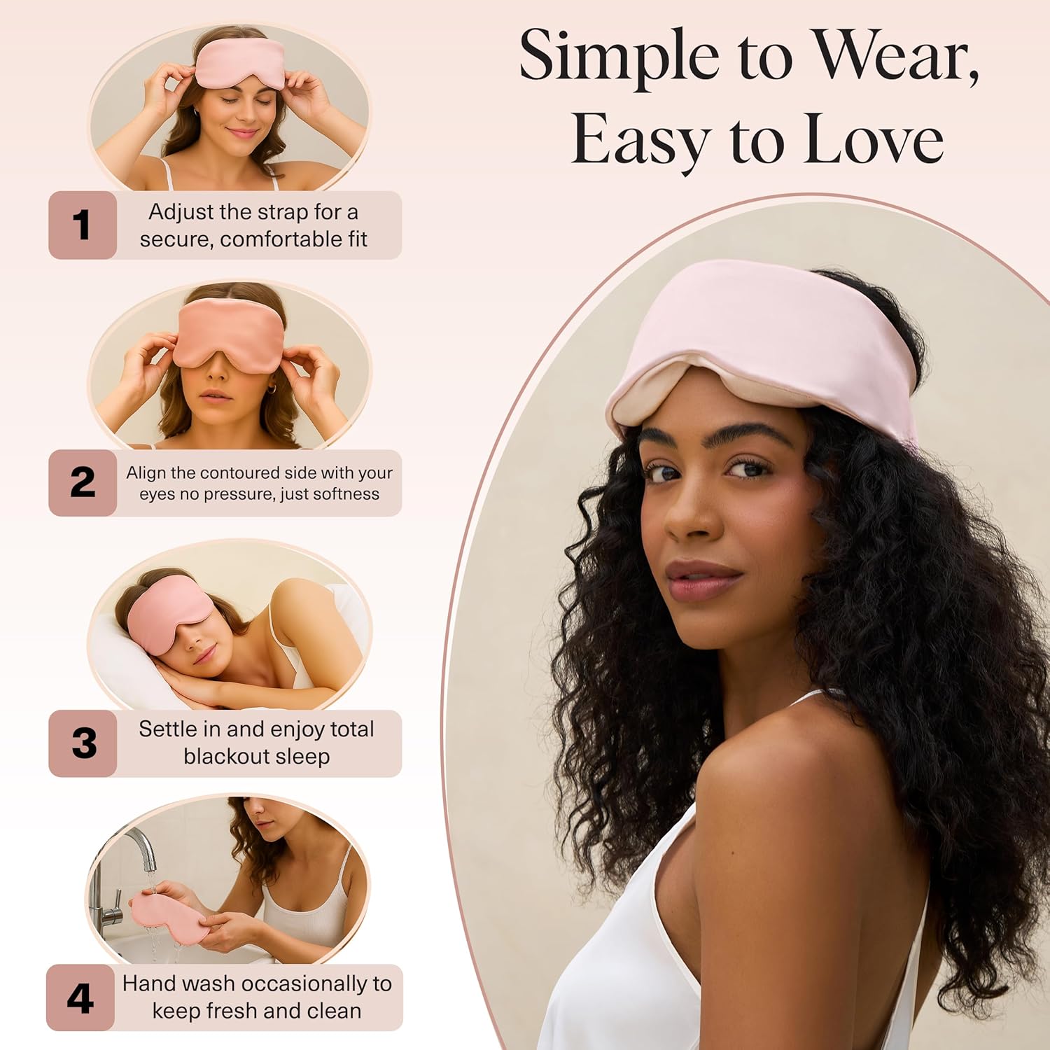 Kitsch Contour Pillow Eye Mask – Thoughtful Birthday Gift for Her, Lash-Friendly Sleep Accessory for Travel and Home