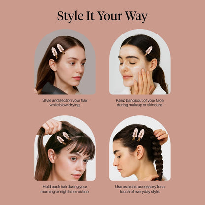 Kitsch Creaseless Hair Clips – Clean Design Vanity Accessory, Neutral-Tone Clips for Uncluttered Spaces