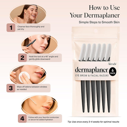 Kitsch Dermaplane Razor – Mindful Self-Care Tool for Women, Nightly Exfoliation Ritual at the Bathroom Vanity