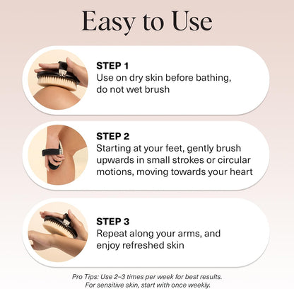 Kitsch Dry Brushing Body Brush for Lymphatic Drainage – Thoughtful Birthday Gift for Women Who Love Self-Care