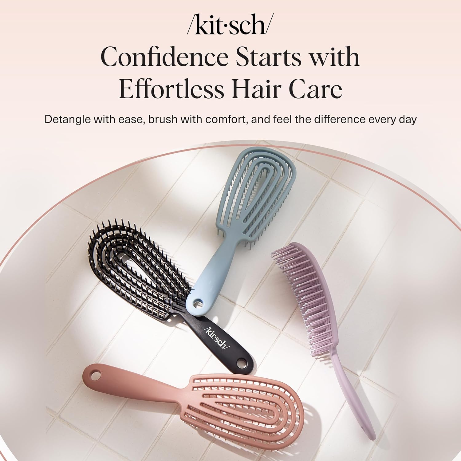 Kitsch Flexi Flow Scalp Massaging Brush – Wind-Down Self-Care Tool for Nightly Hair Rituals