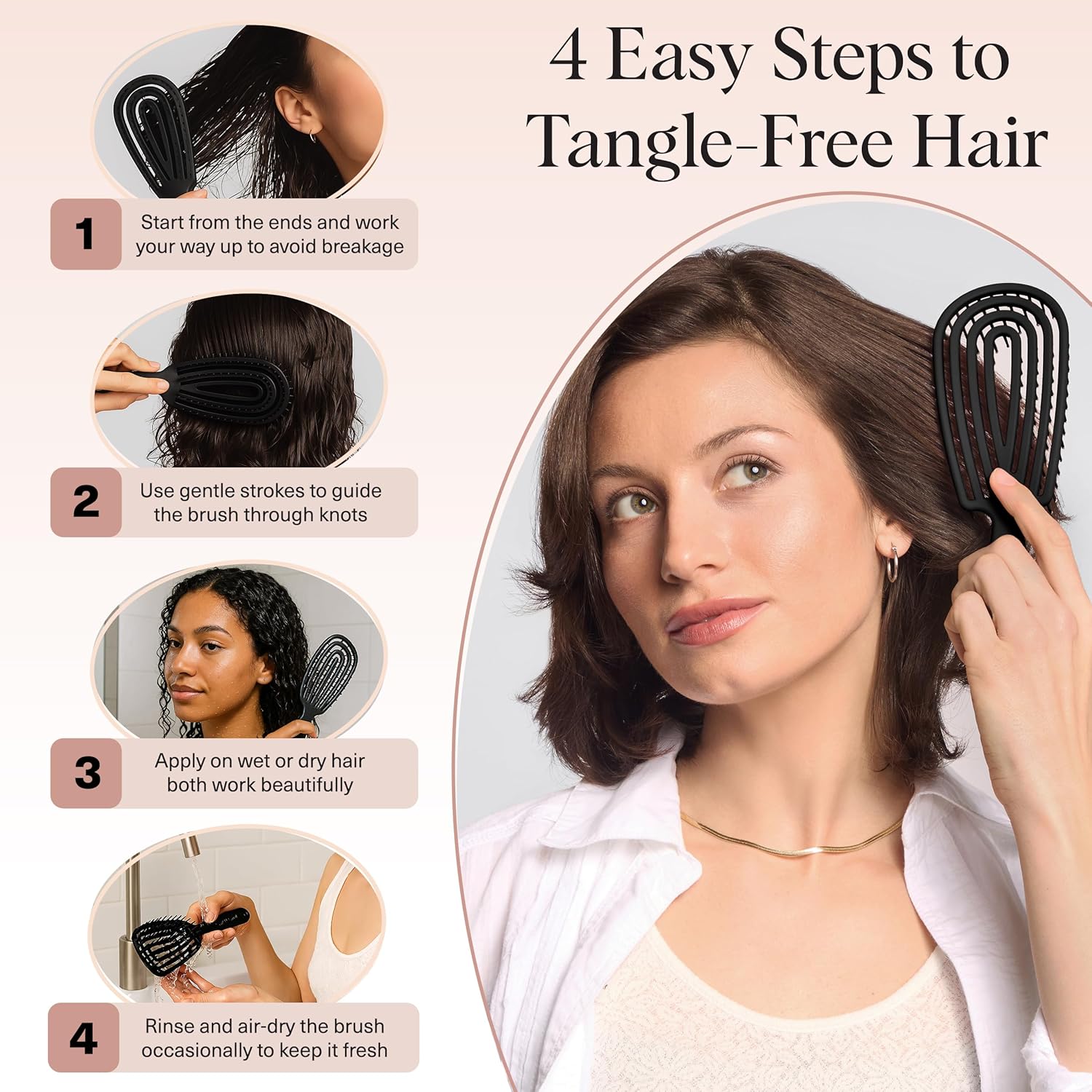 Kitsch Flexi Flow Scalp Massaging Brush – Wind-Down Self-Care Tool for Nightly Hair Rituals