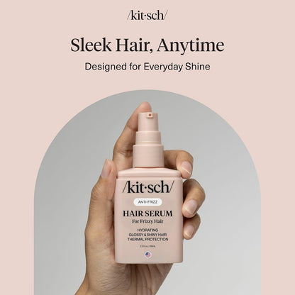 Kitsch Frizz Control Hair Serum - Carry-On Friendly Smoothing Serum for Travelers, TSA-Ready 2.3oz Bottle with Heat Protection & Shine - Pink Grapefruit