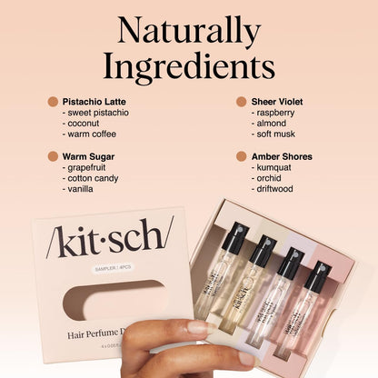 Kitsch Hair Perfume Discovery Set – Thoughtful Birthday Gift for Her, 4 Travel Scents in One Box